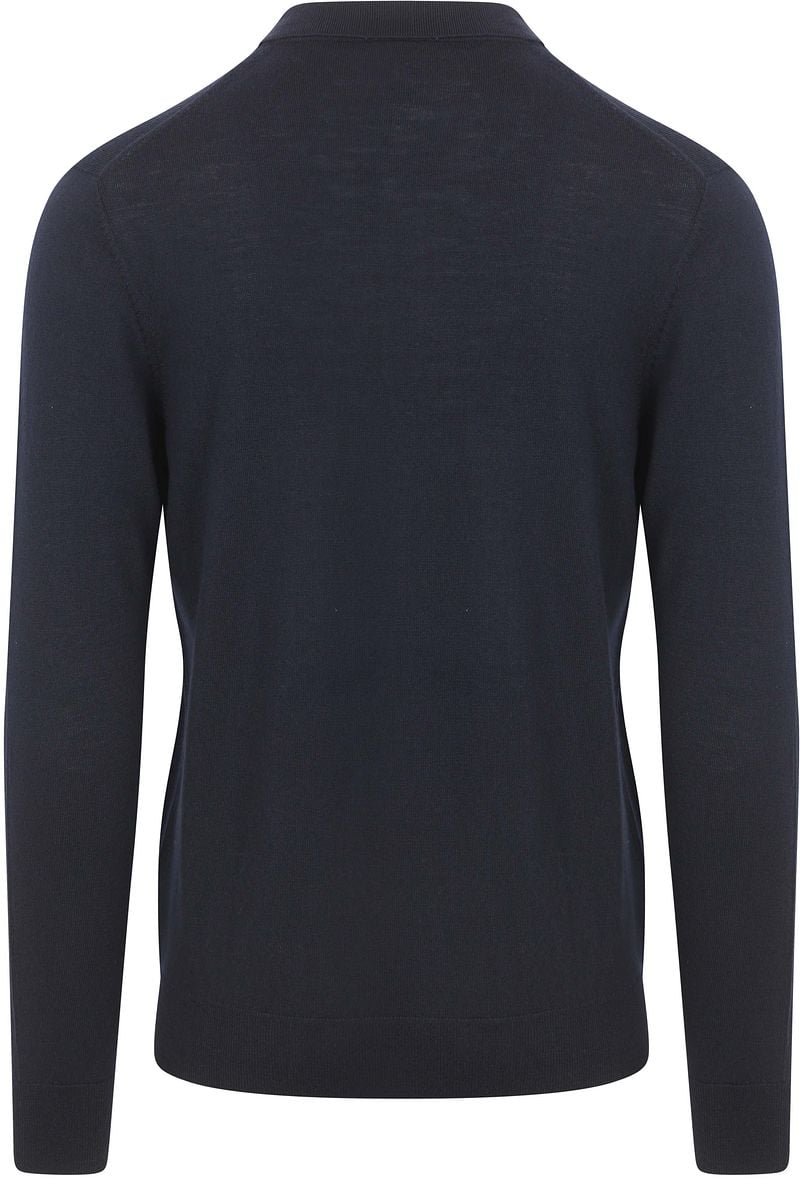 Profuomo Longsleeve Poloshirt Merinowolle Navy - Größe XXL günstig online kaufen