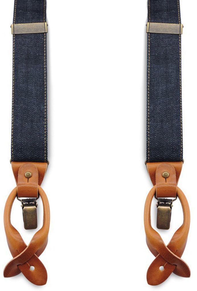 Sir Redman Bretelles Luxe Sturdy Stitch Marine Bleu Bleu foncé