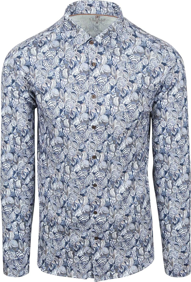 DESOTO Hemd Druck Blumen Blau  - Größe M günstig online kaufen