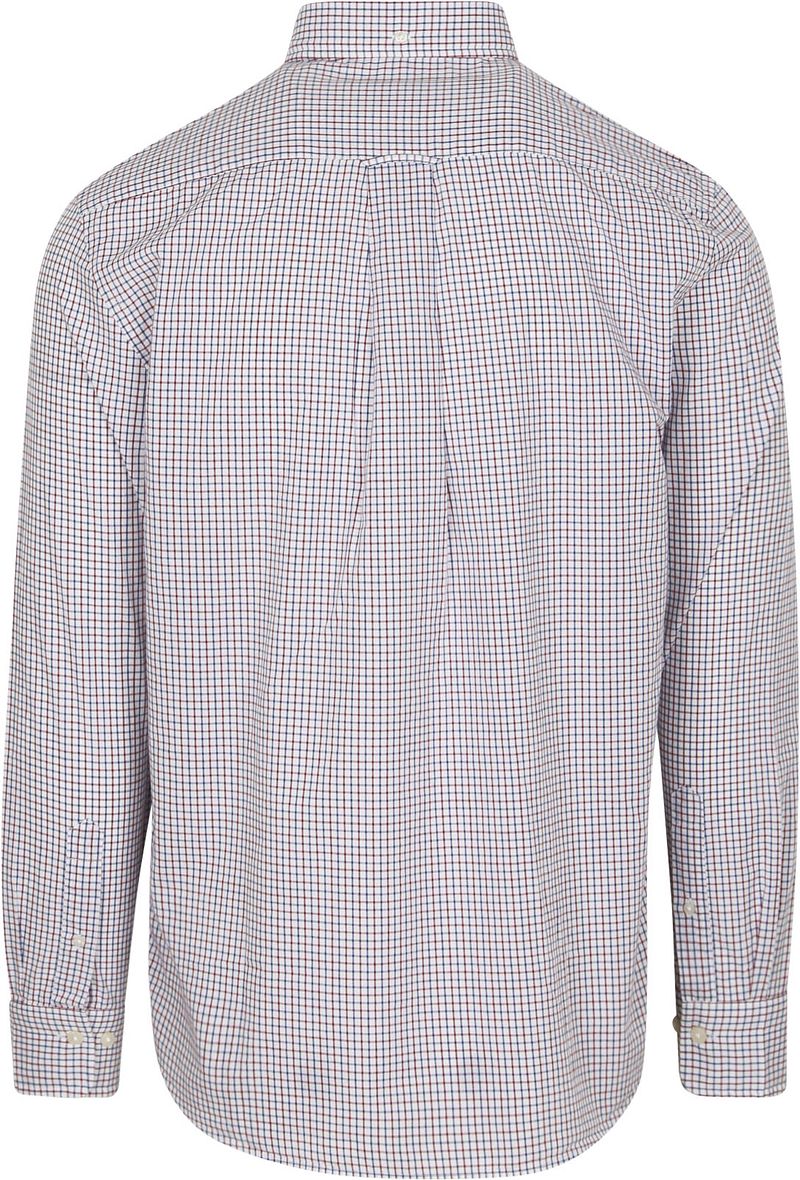 Gant Casual Overhemd Poplin Ruit Blauw Rood