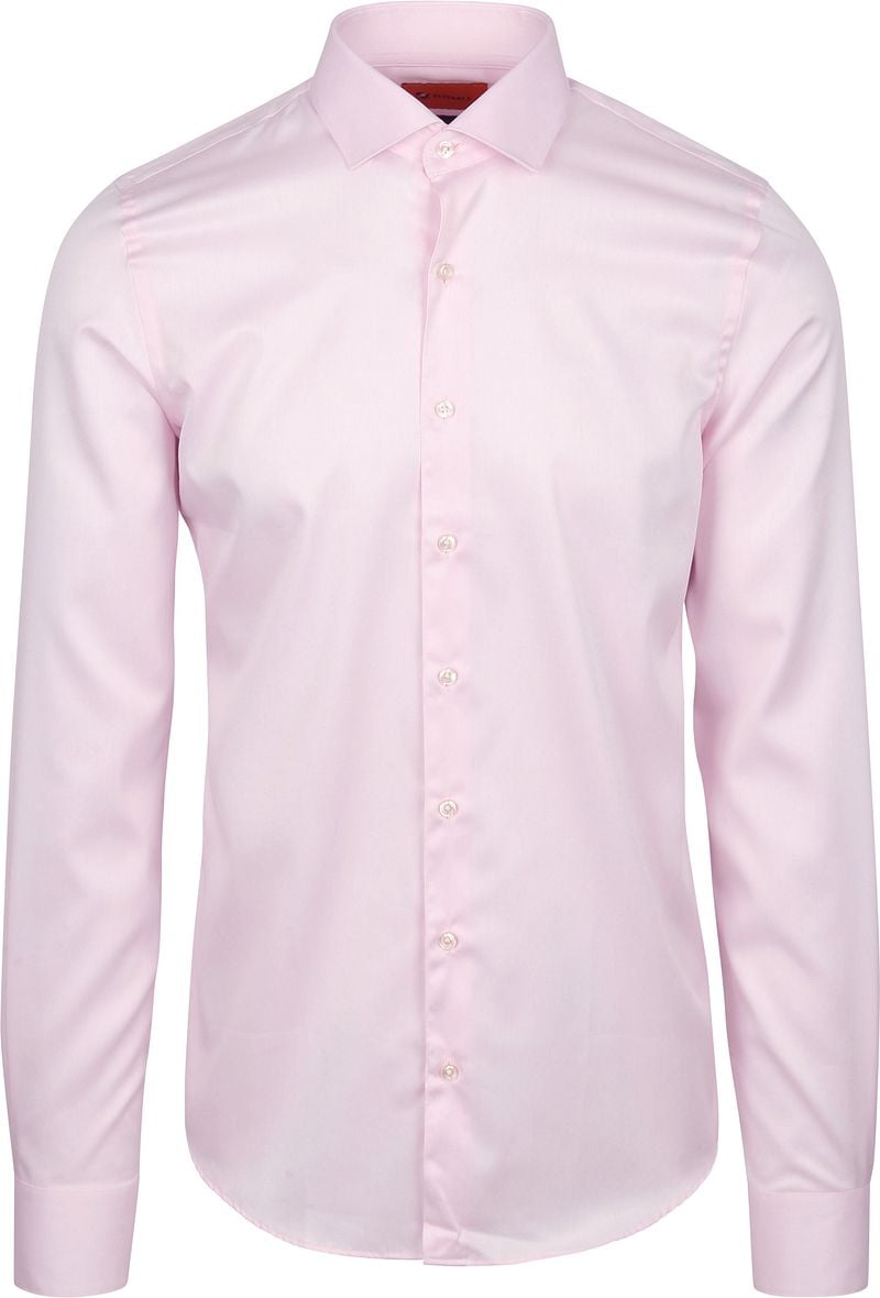Suitable Overhemd Extra Lange Mouwen Twill Roze