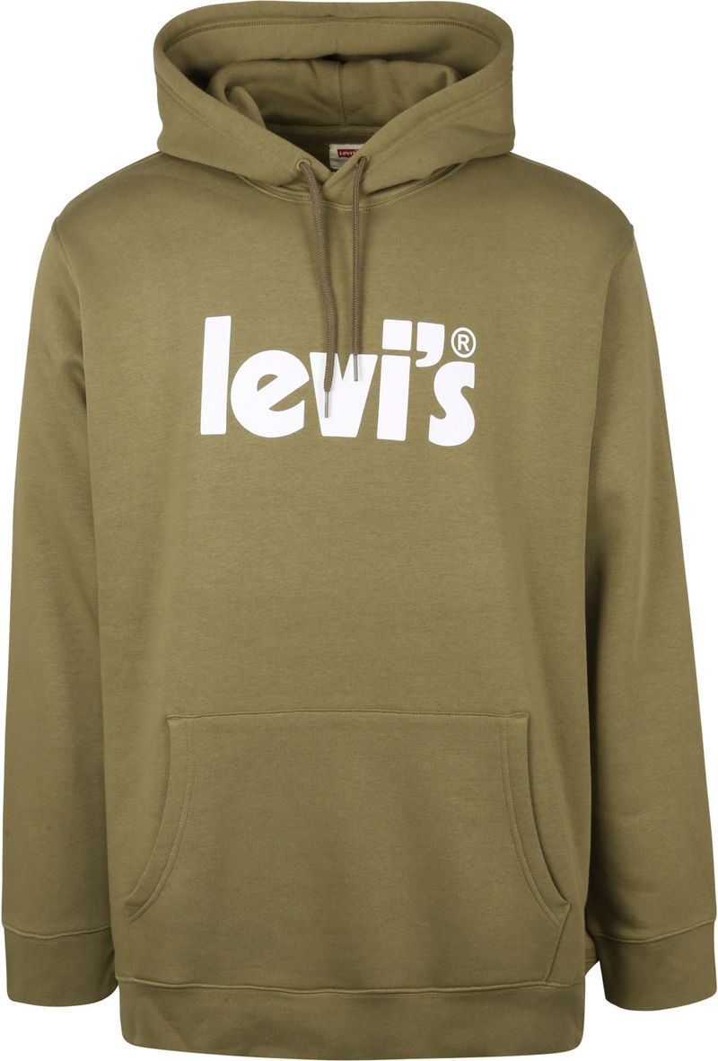 levi's big hoodie groen