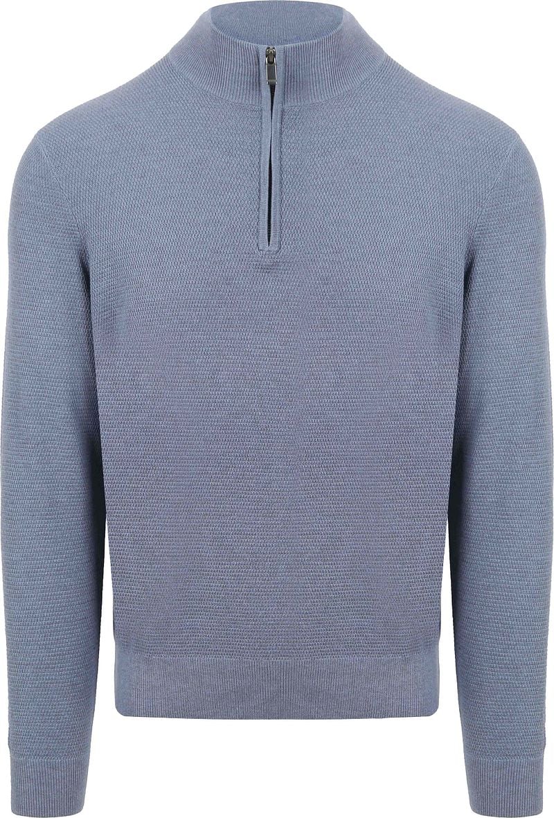 Suitable Structure Half Zip Pullover Blau - Größe S günstig online kaufen