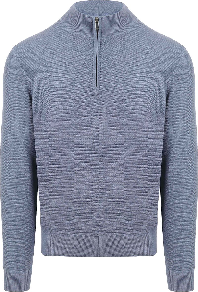 Suitable Structure Half Zip Trui Blauw