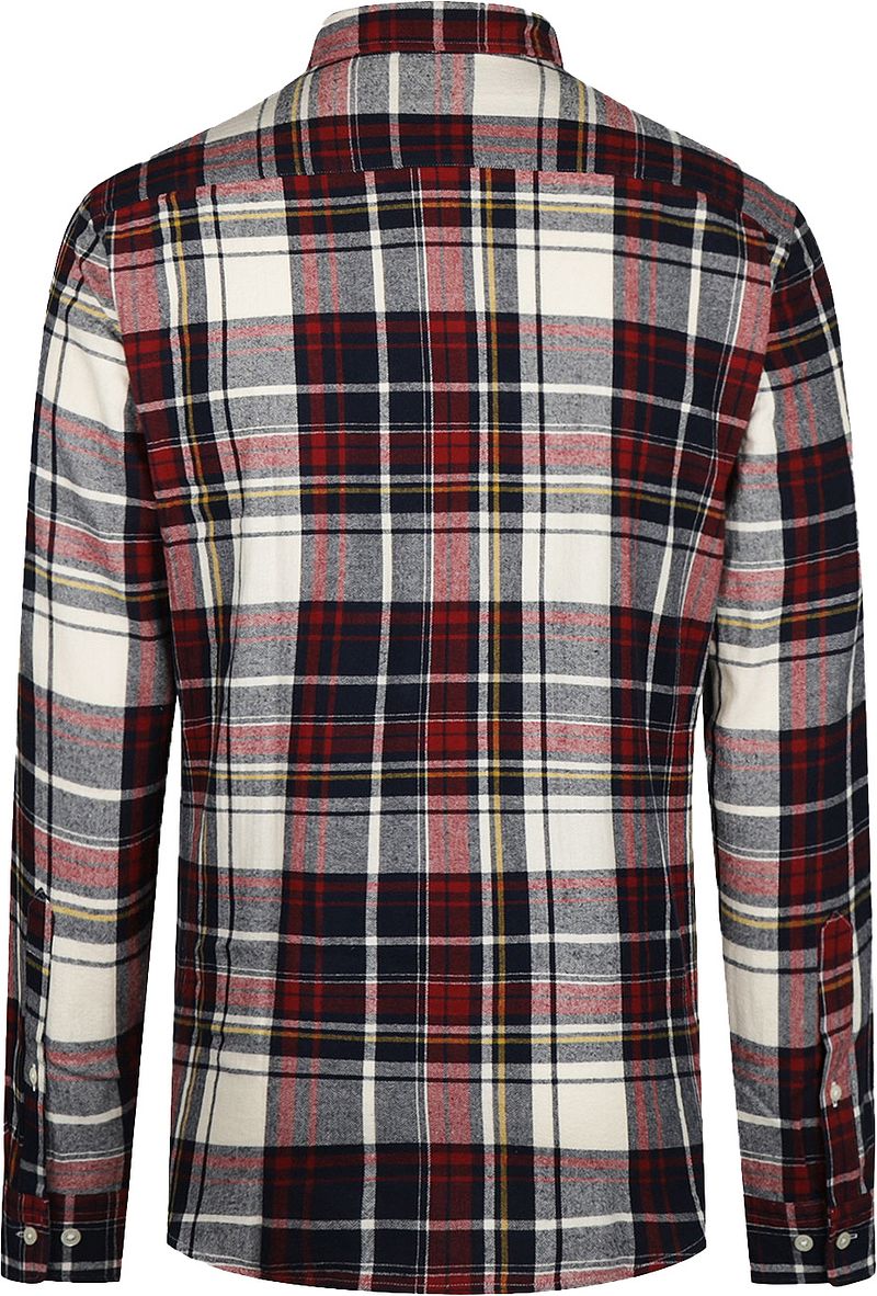 McGregor Overhemd Herringbone Ruit Rood Blauw