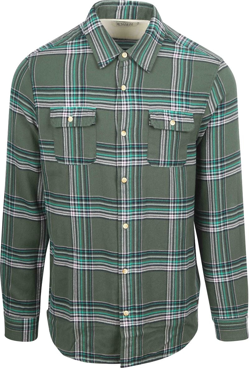 SCOTCH & SODA Heren Overhemden Regular Fit Multicoloured Flannel Check Groen