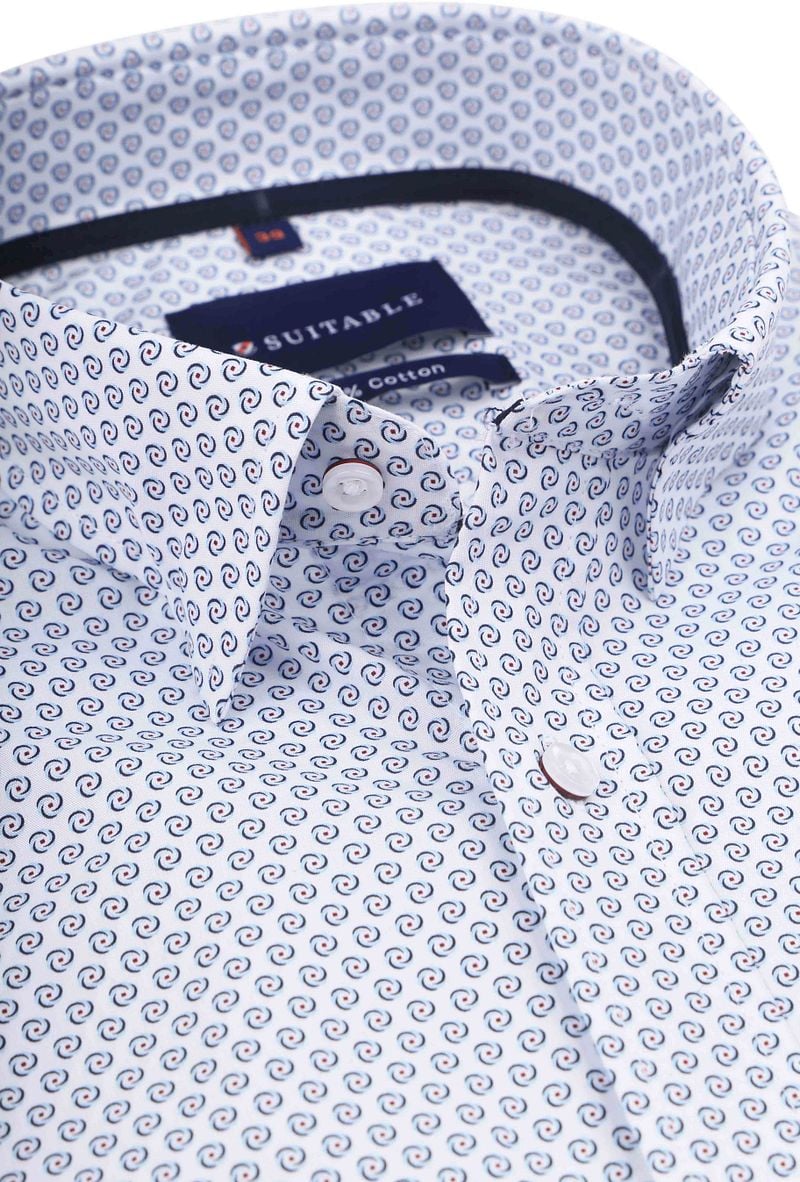 Suitable Hemd Construct Druck Blau - Größe 43 günstig online kaufen