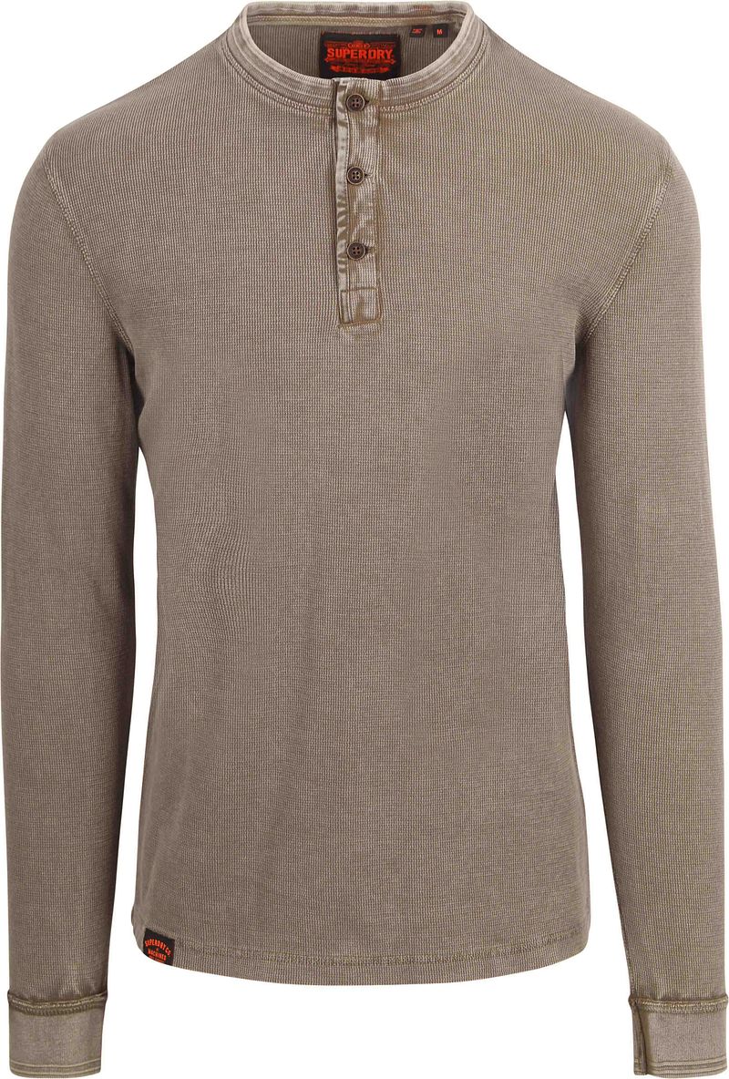 Superdry Vintage Textured Grandad LS Top Heren
