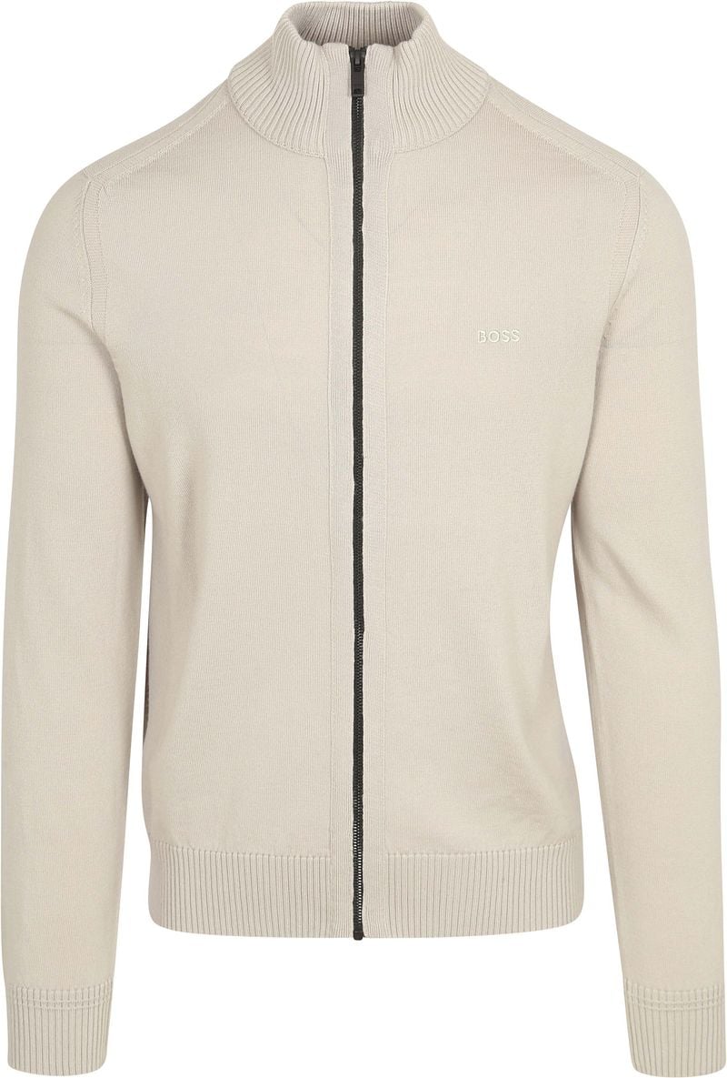 BOSS Avac Strickjacke Woolblend Greige - Größe 3XL günstig online kaufen