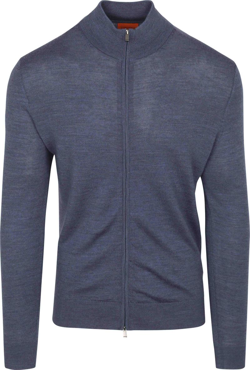 Suitable Cardigan Merino Denim Blauw