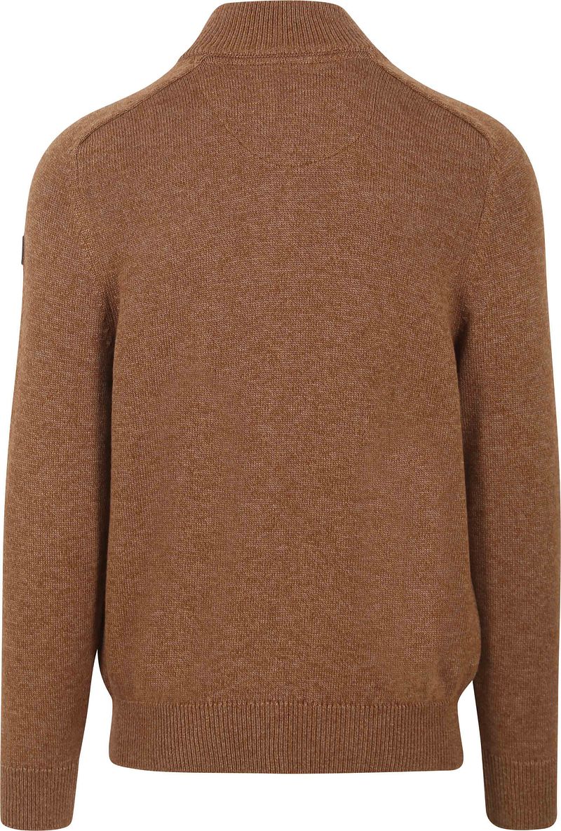 State of Art Half Zip Trui Melange Camel Bruin