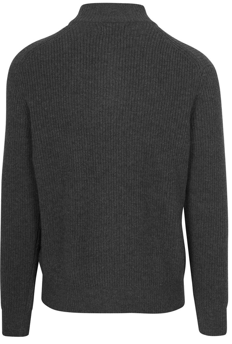 Steppin' Out Half Zip Trui Lamswol Antraciet