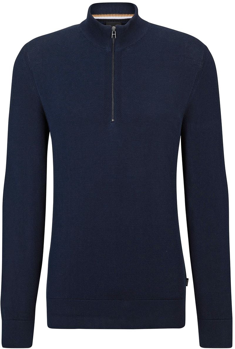 Boss Sweater Ebrando-P Half Zip Trui Navy