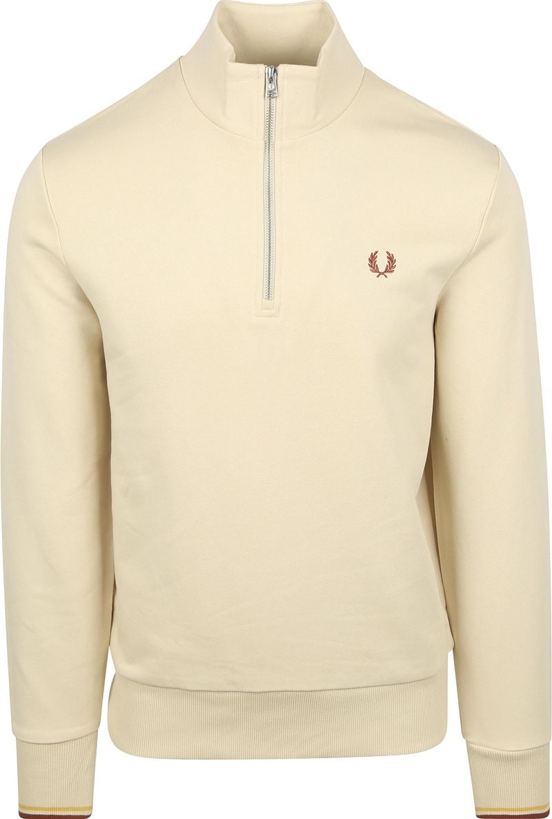 Fred Perry Half Zip Pullover Ecru - Größe XXL günstig online kaufen