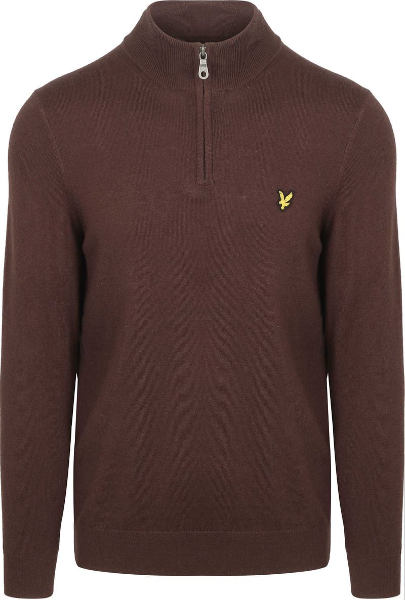 Lyle and Scott Lyle & Scott Half Zip Pullover Merinowol Espresso
