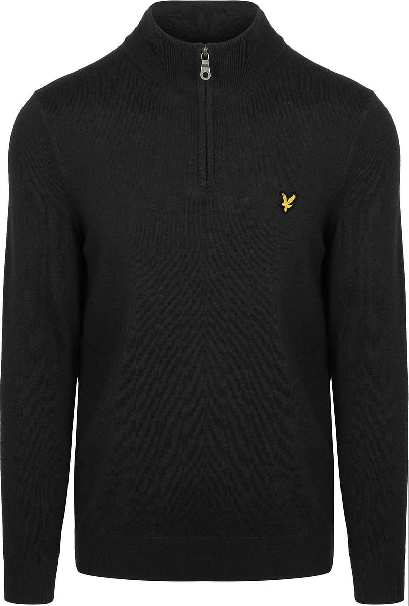Lyle and Scott Lyle & Scott Half Zip Pullover Merinowol Zwart