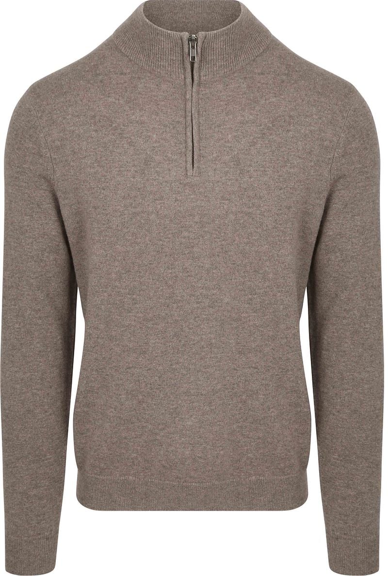 Steppin' Out Half Zip Trui Merinowol Taupe