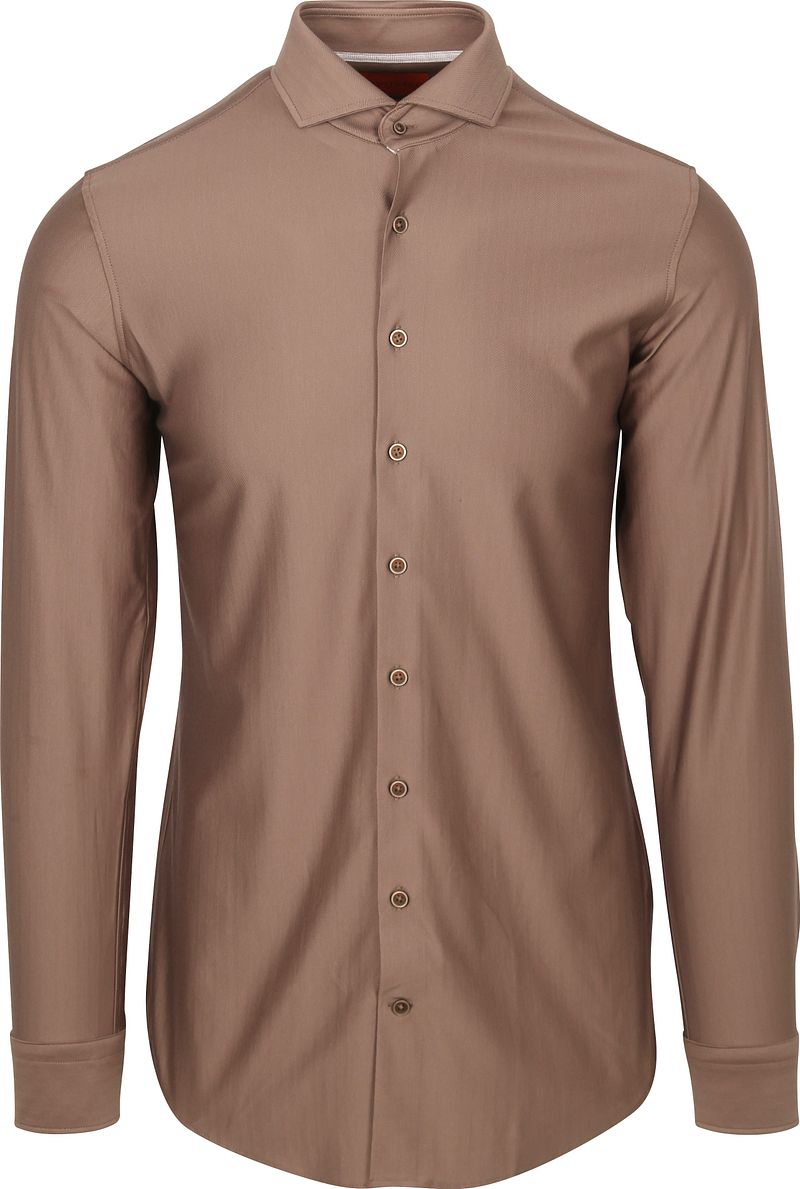 Suitable Herringbone Hemd Taupe - Größe 43 günstig online kaufen