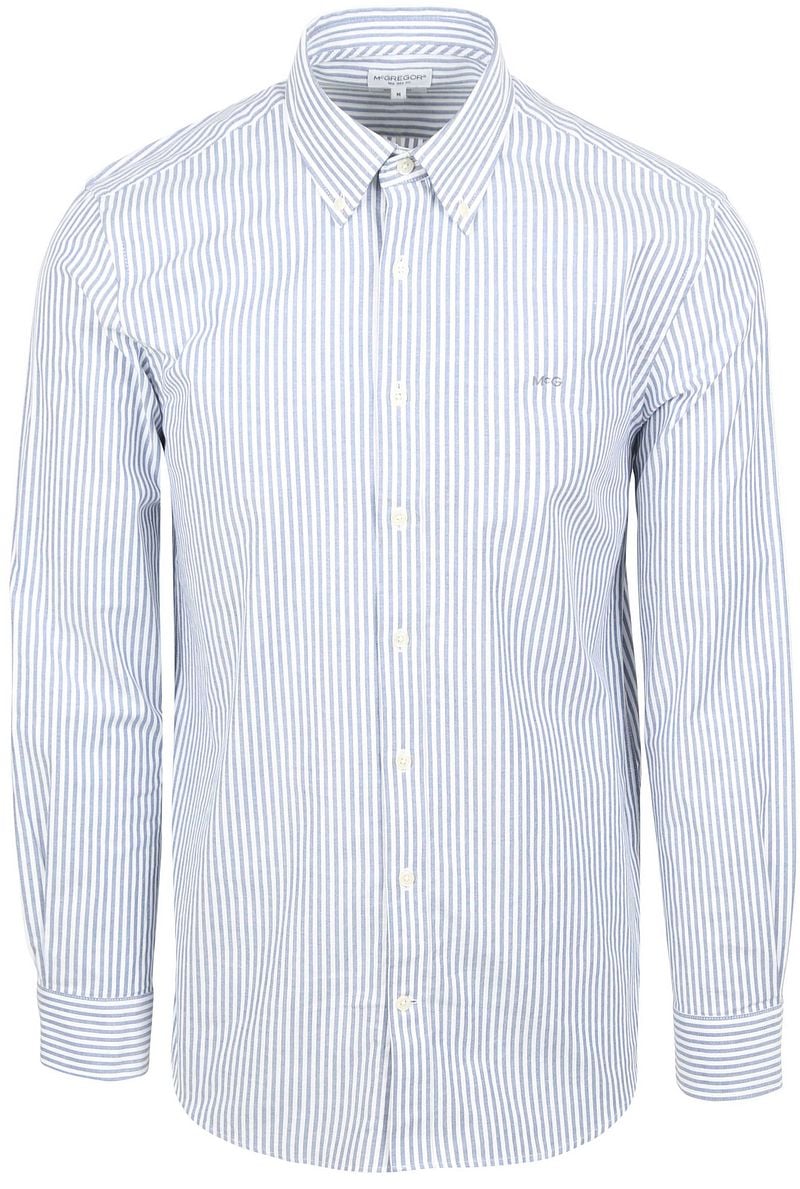 McGregor Overhemd Oxford Streep Blauw