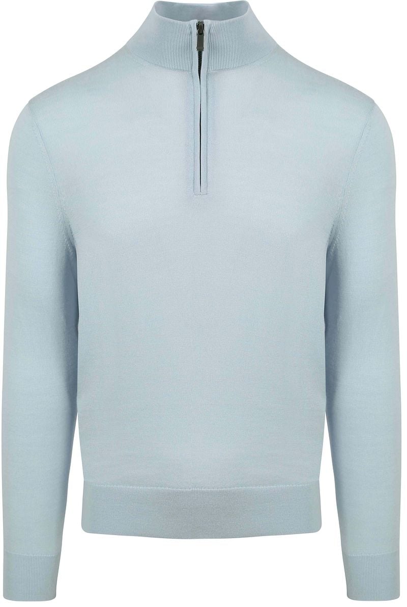 Suitable Merino Half Zip Pullover Hellblau - Größe 3XL günstig online kaufen