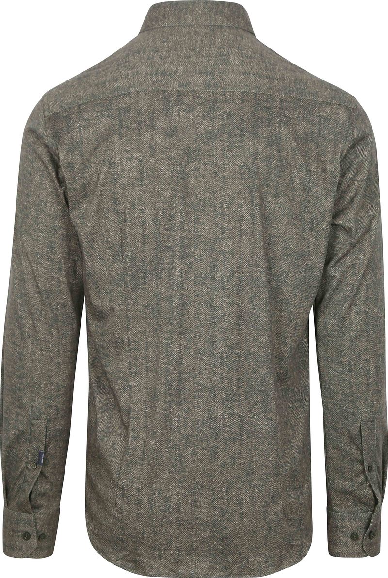 State of Art Overhemd Jersey Herringbone Groen