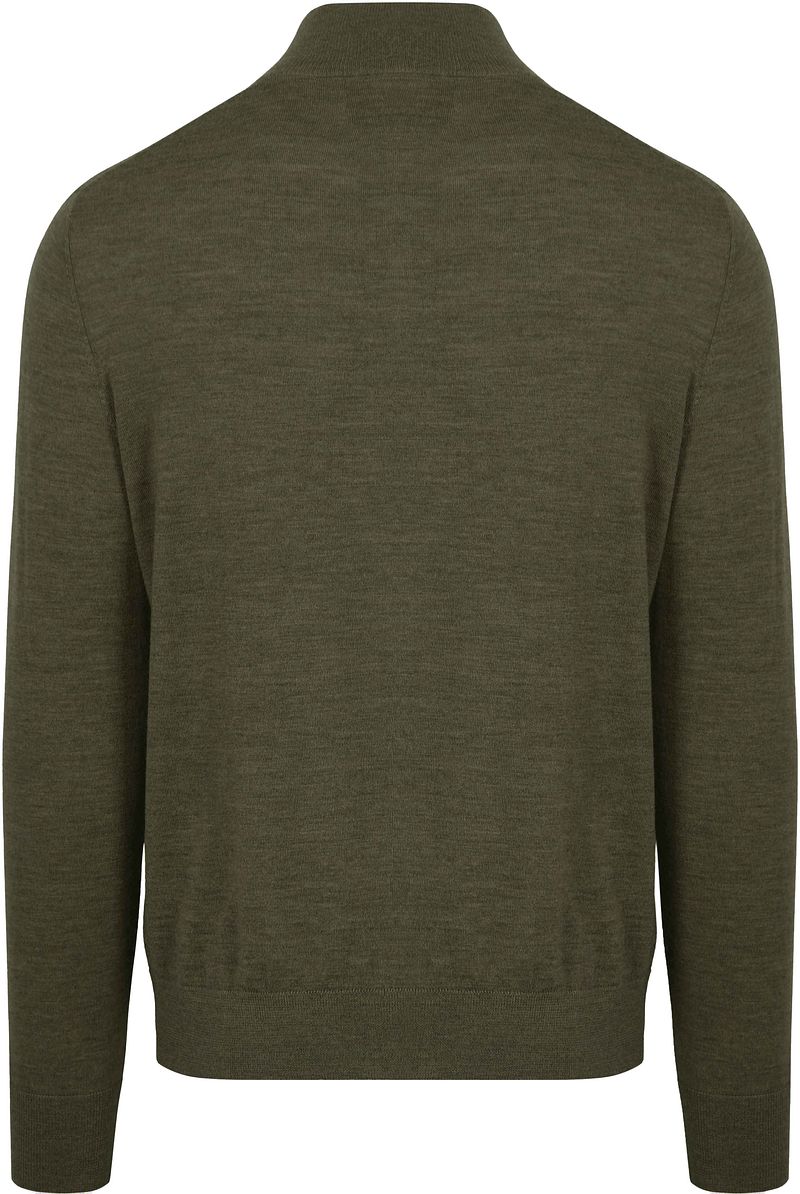 KING Essentials The Michael Half Zip Pull Army Merino Groen