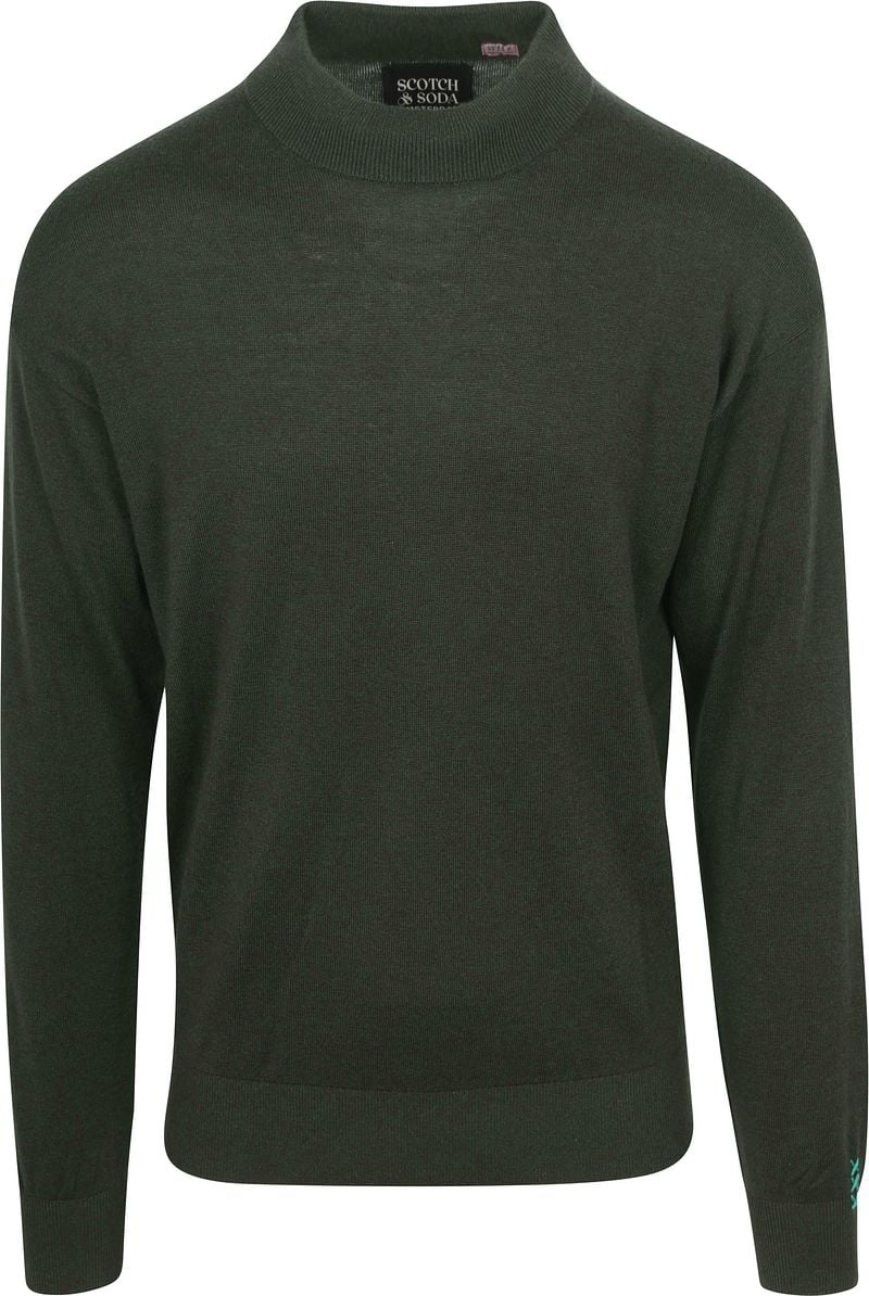 Scotch & Soda Sweater Scotch & Soda Essential Wool Blend Pullover Donkergroen