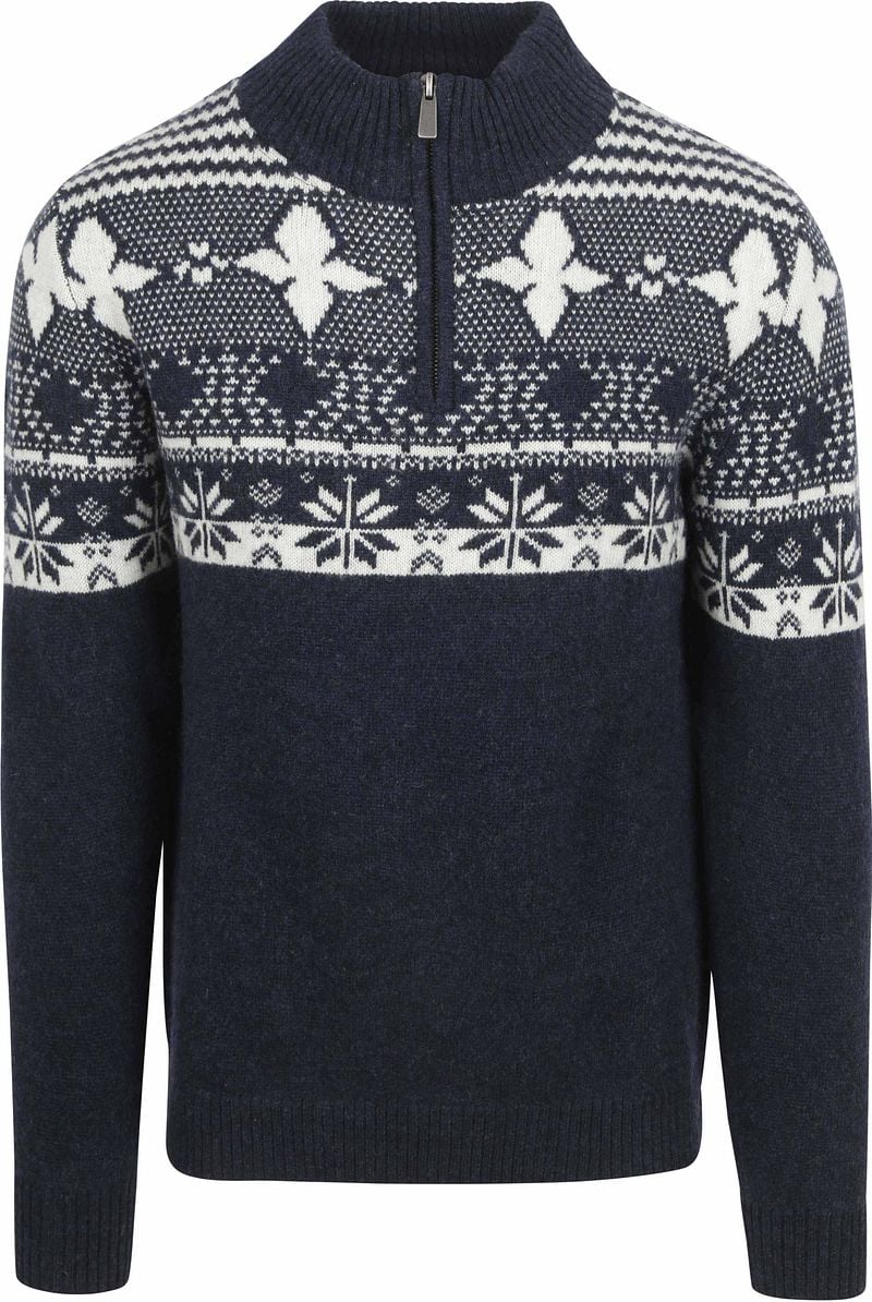 Suitable Odde Half Zip Pullover Wool Blend Navy - Größe L günstig online kaufen