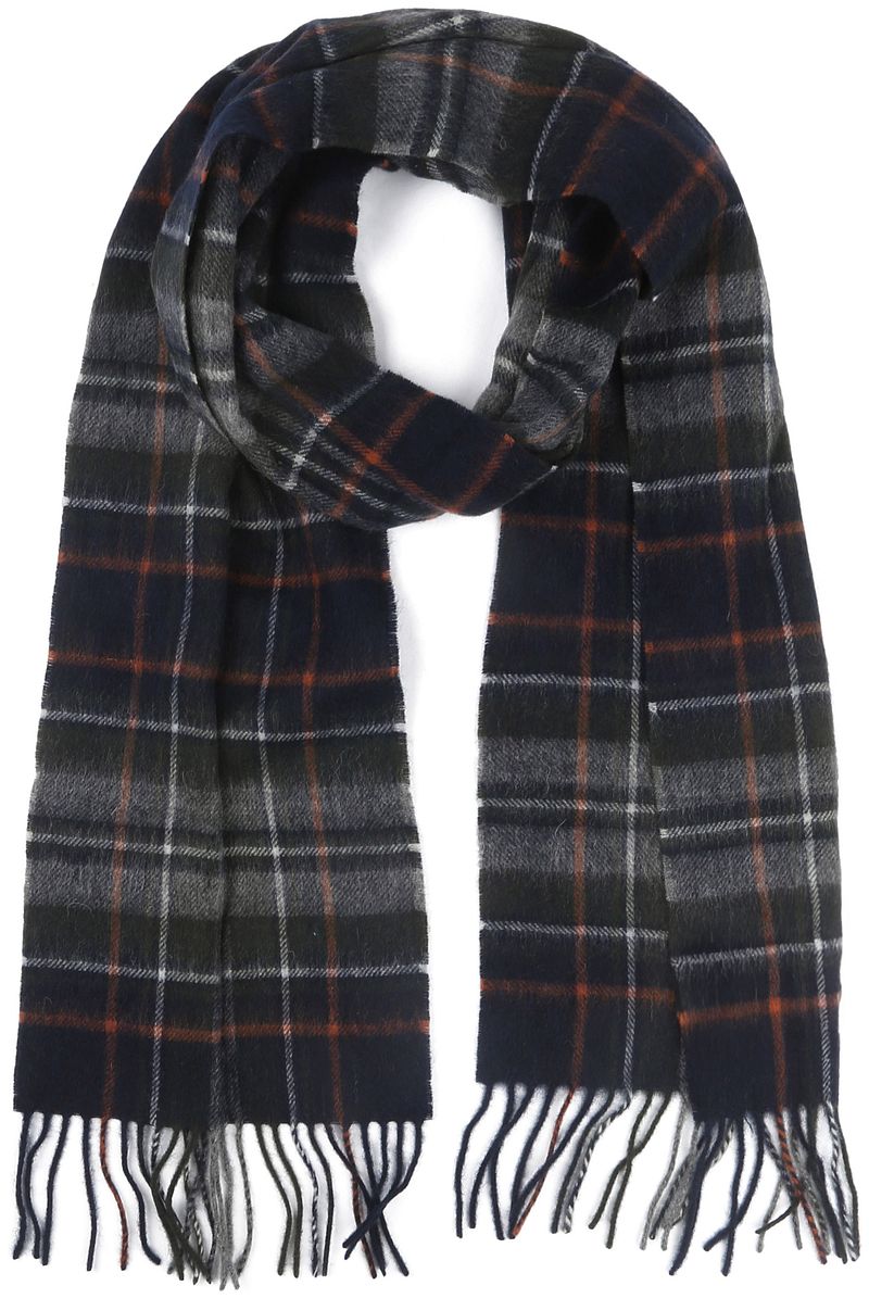 Barbour Geruite sjaal in marineblauw gember Blue Heren