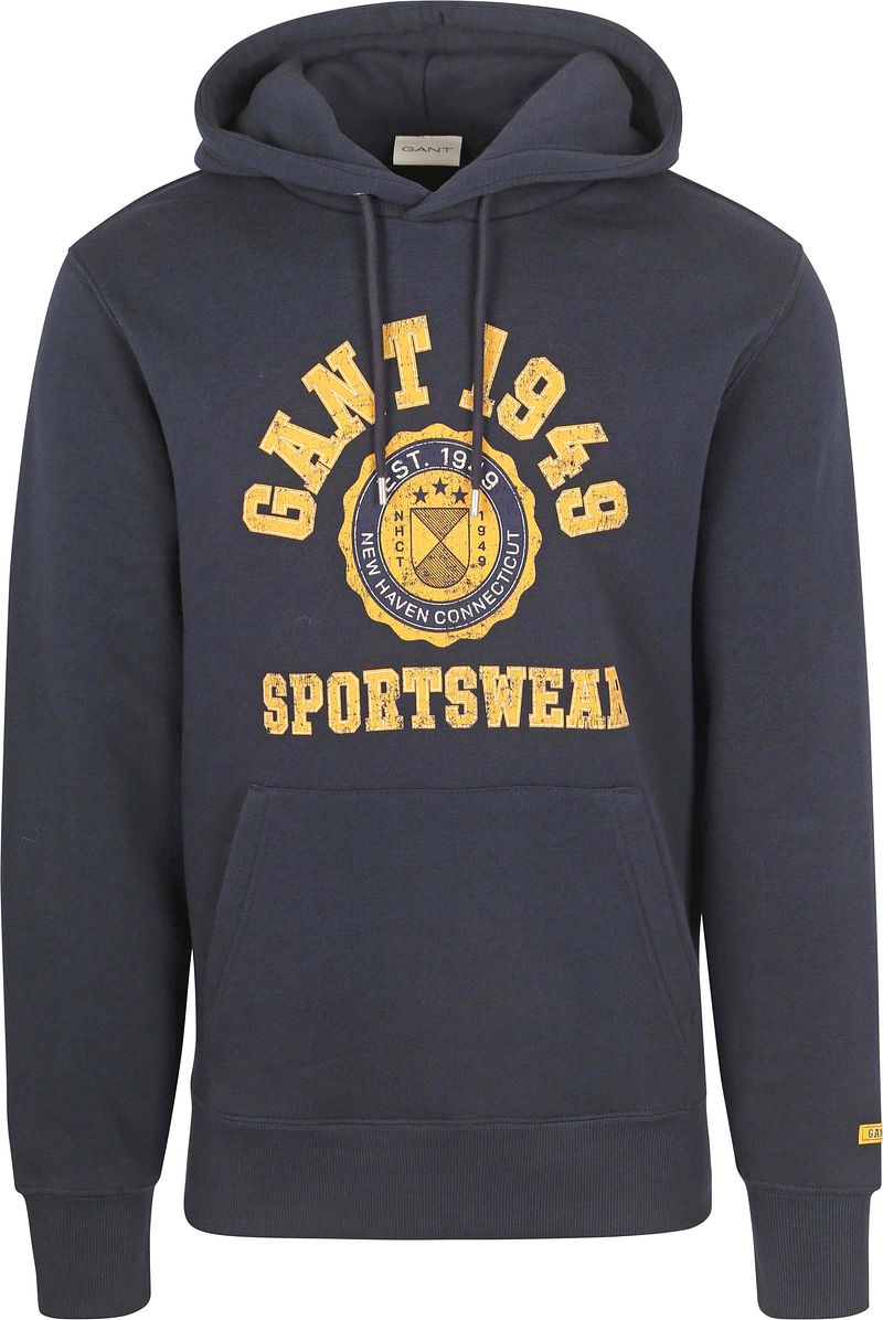 Gant Hoodie Graphic Logo Navy