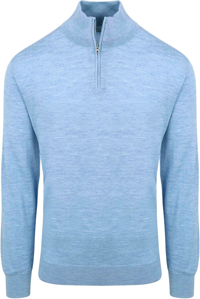 King Essentials The Michael Half Zip Pull Merino Hellblau - Größe XXL günstig online kaufen