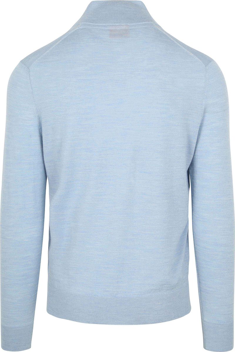 Suitable Merino Half Zip Trui Lichtblauw
