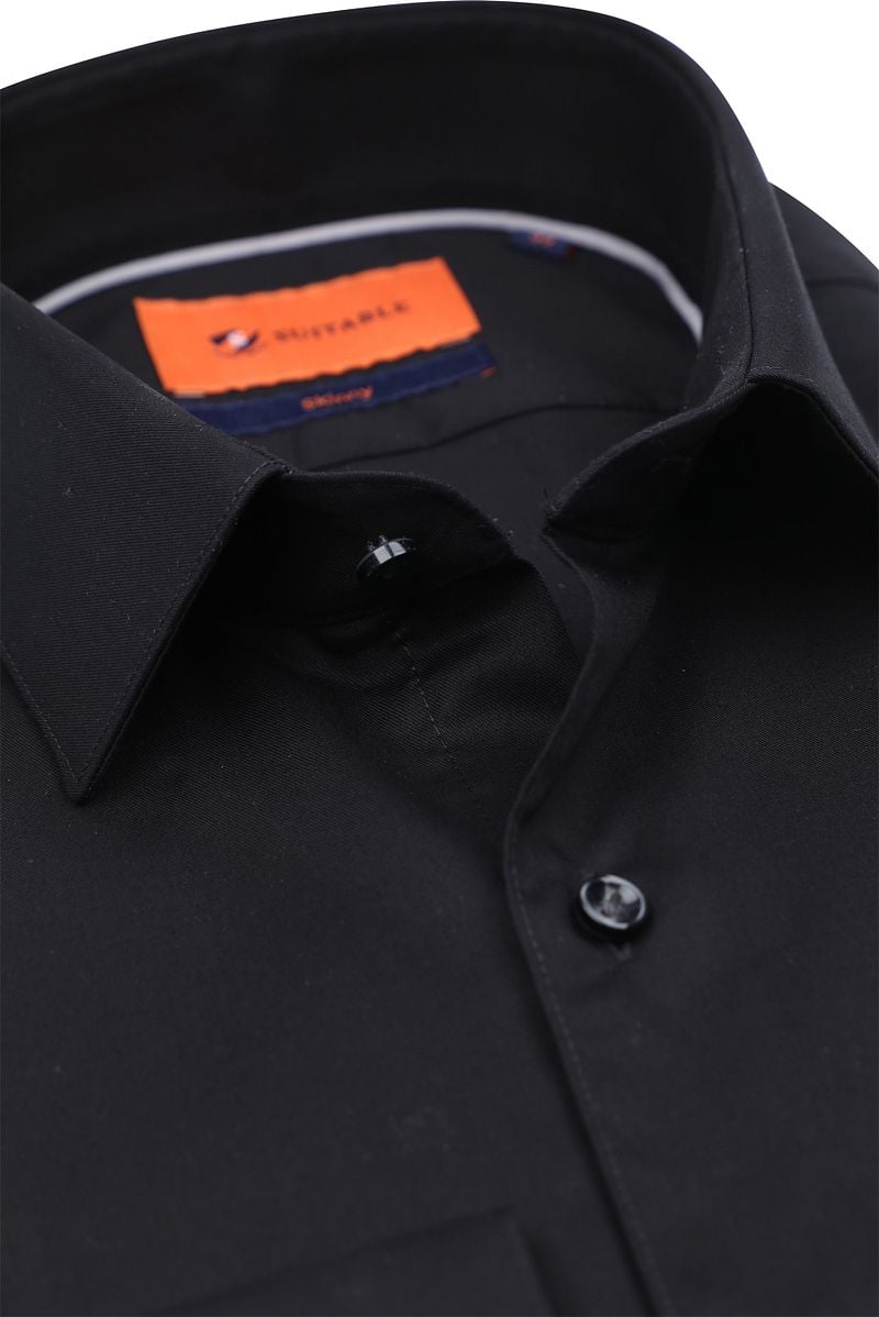 Suitable Twill Hemd Schwarz - Größe 37 günstig online kaufen