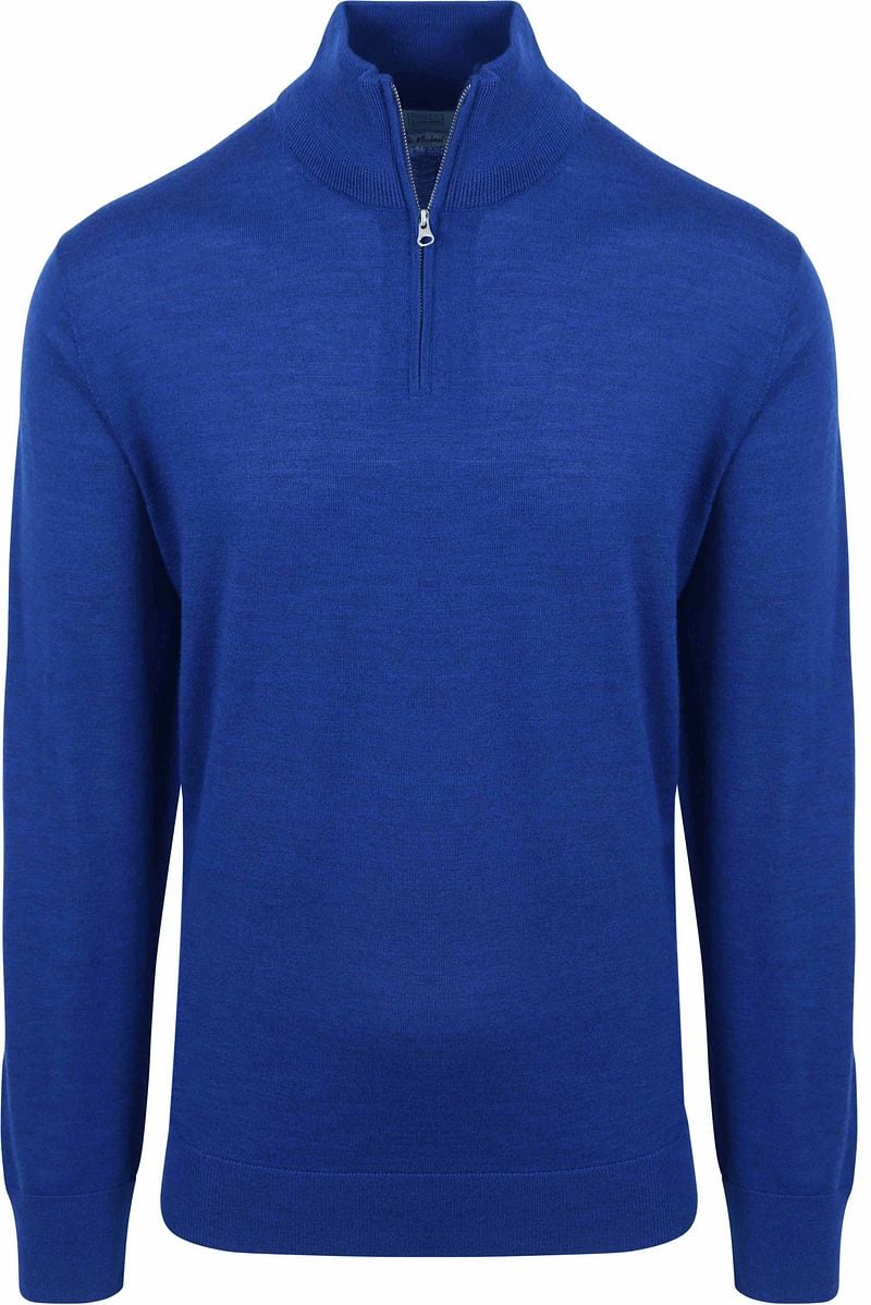 KING Essentials The Michael Half Zip Pull Merino Royal Blauw