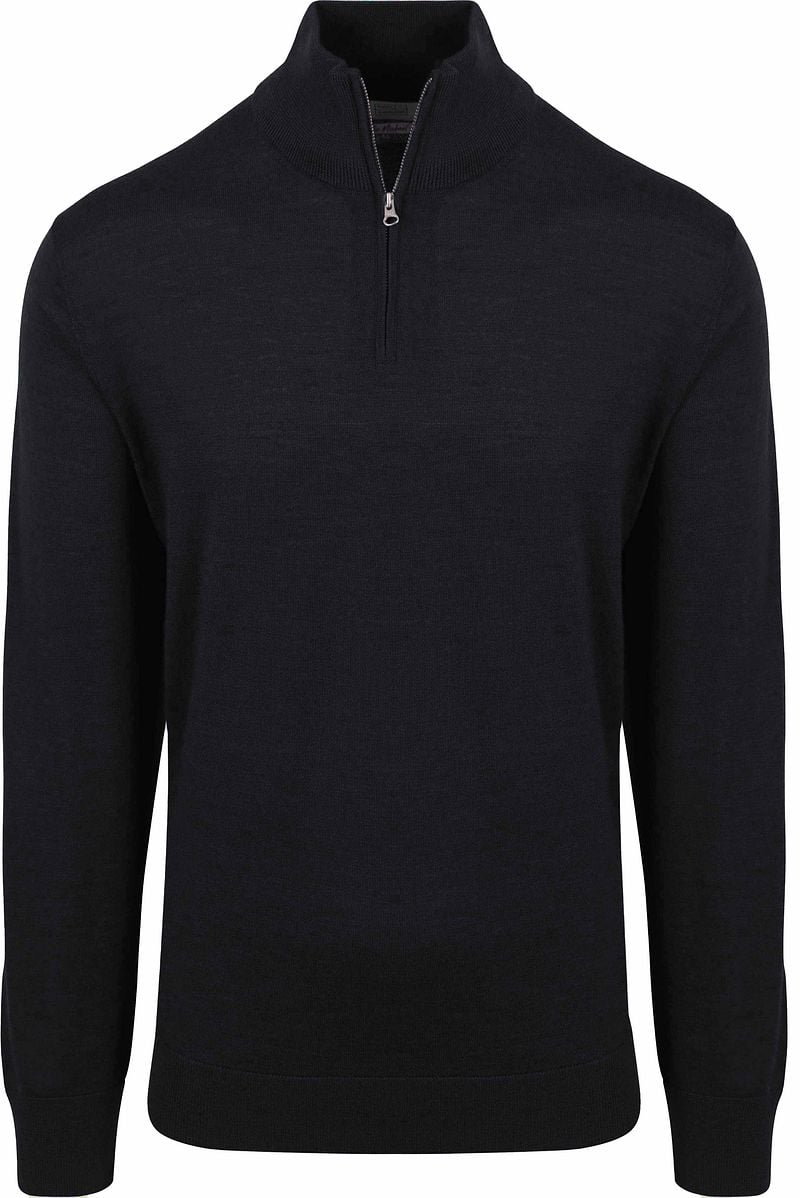 KING Essentials The Michael Half Zip Pull Merino Zwart