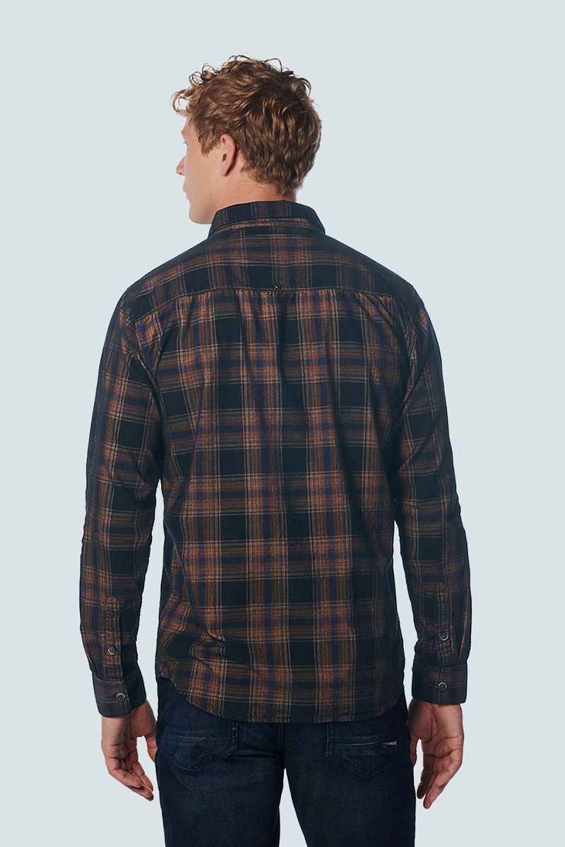 No Excess Overhemd Corduroy Ruit Navy