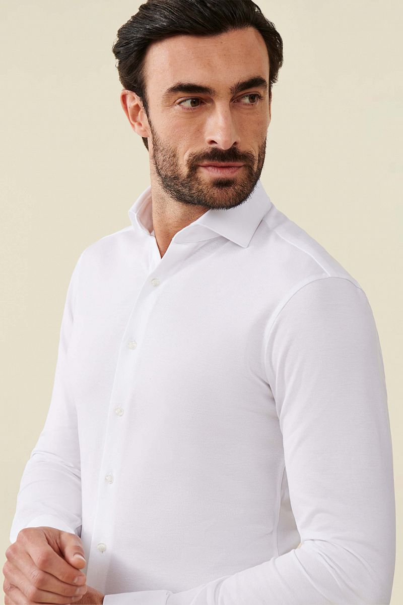 Cavallaro Napoli Cavallaro Piqué Overhemd Wit