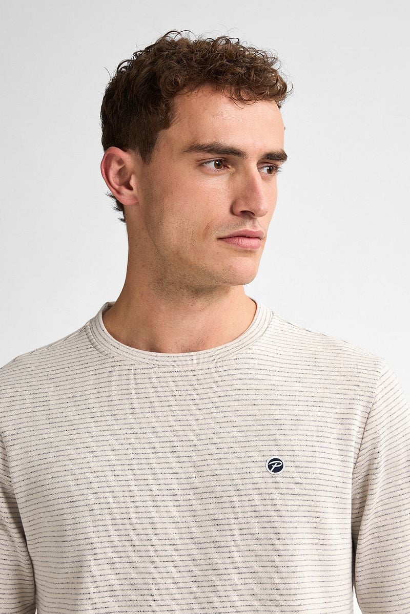Petrol Pullover Bluewave Streifen Ecru  - Größe L günstig online kaufen