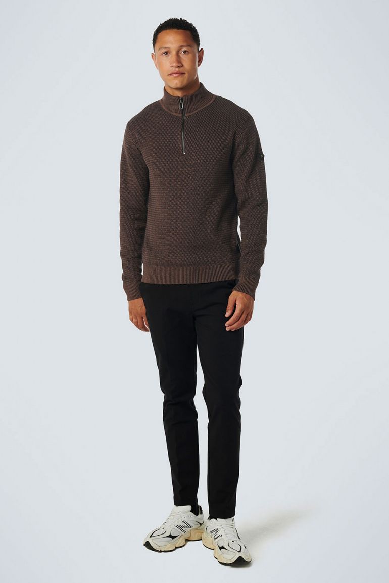 No Excess Half Zip Trui Bruin