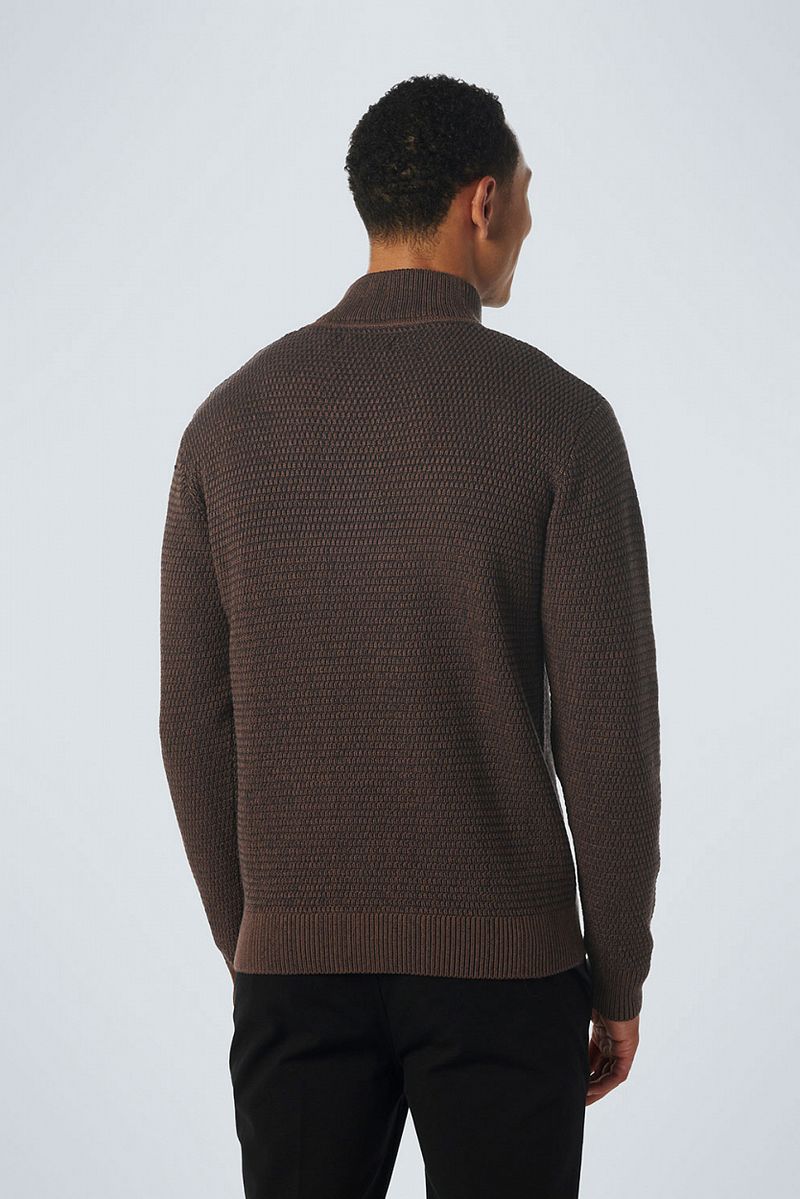No Excess Half Zip Trui Bruin
