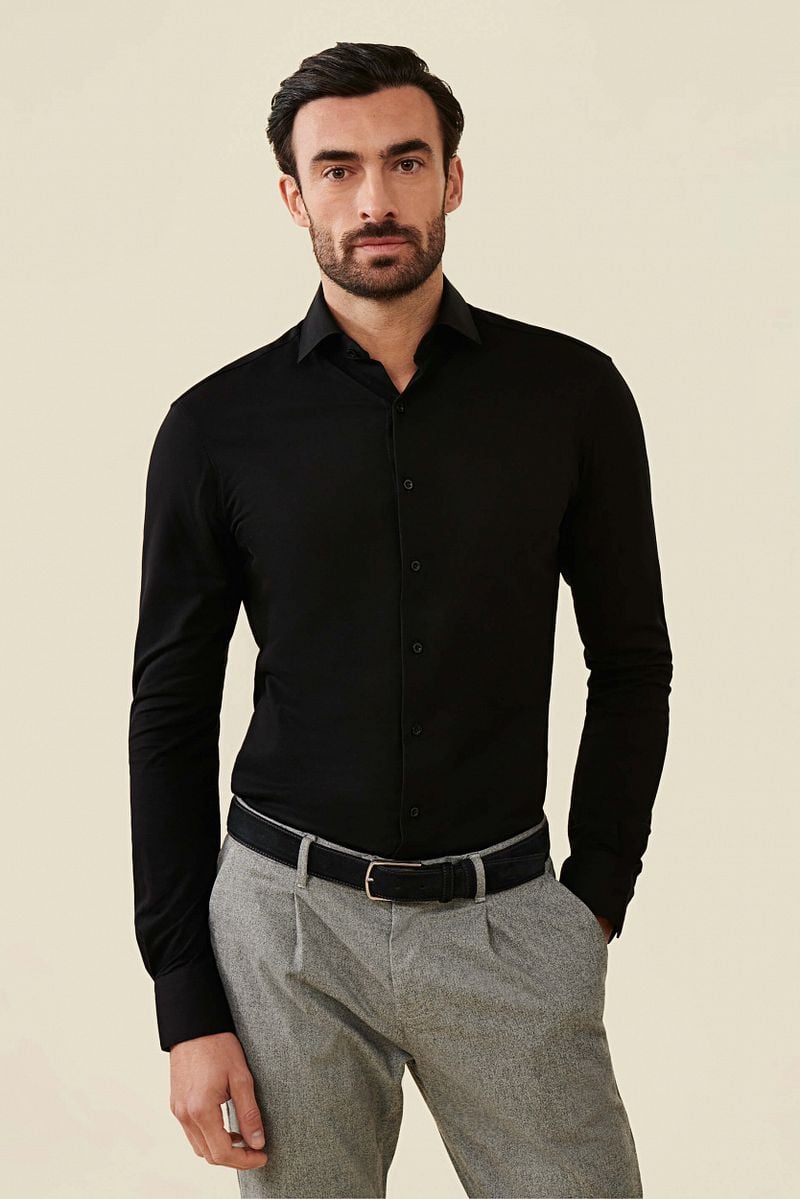 Cavallaro Piqué Hemd Schwarz - Größe 38 günstig online kaufen