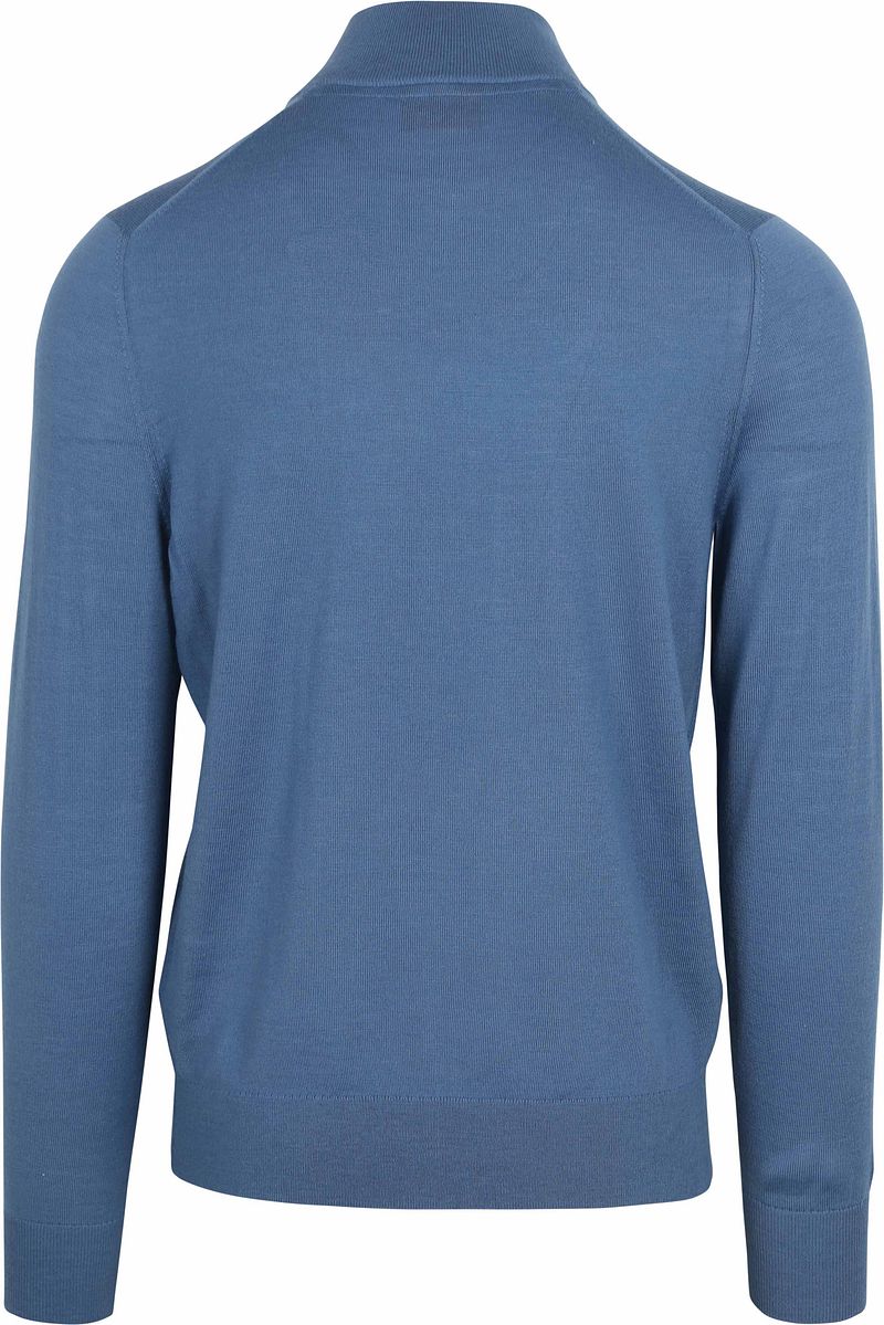 Suitable Merino Half Zip Trui Ink Blauw