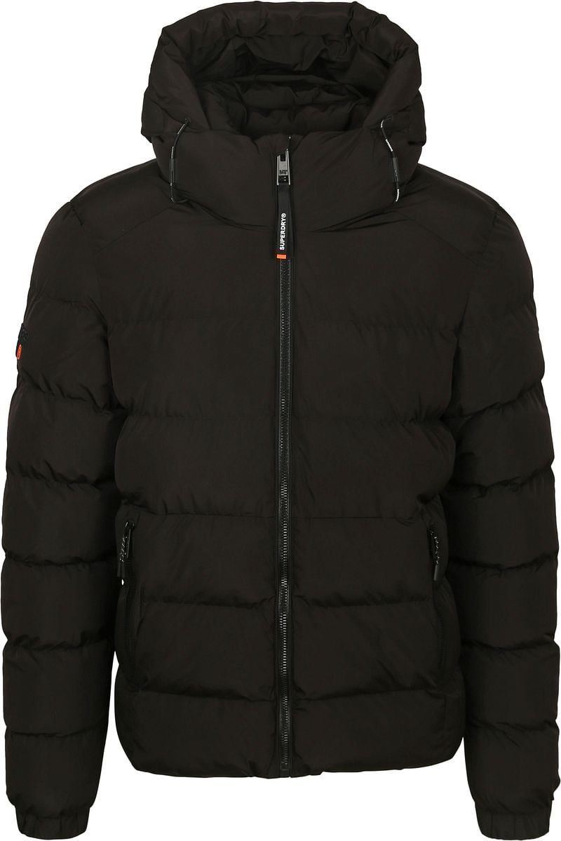 Superdry Pufferjacke Hooded Schwarz - Größe M günstig online kaufen
