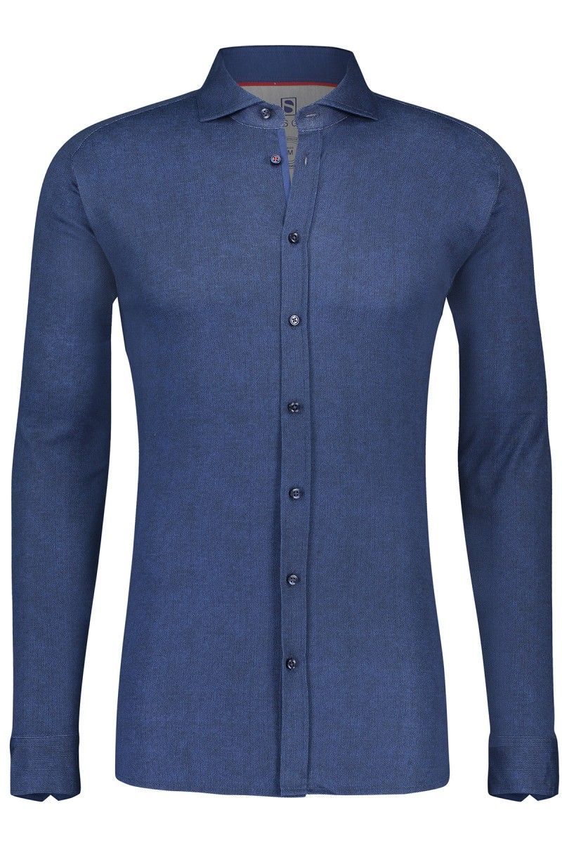 Desoto Overhemd Strijkvrij Donkerblauw Oxford