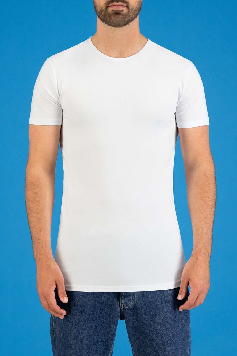 Garage Stretch Basic T-Shirt Weiss Rundhals - Größe M günstig online kaufen