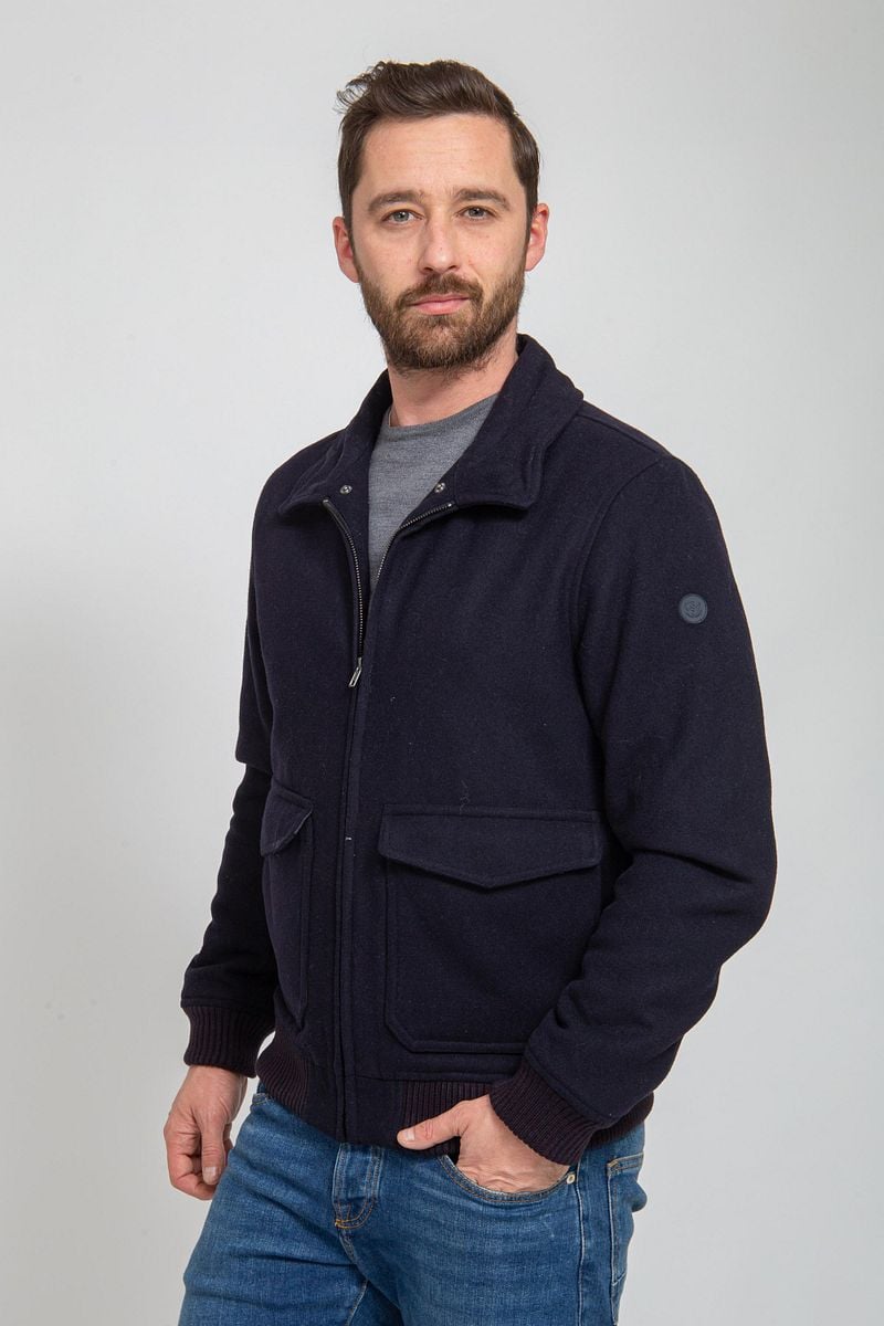 Suitable Pilotenjacke Melton Wolle Navy-Blau - Größe XL günstig online kaufen