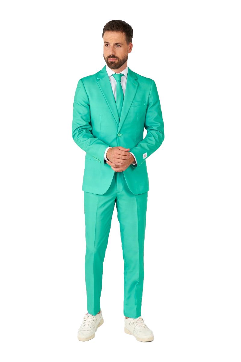 OppoSuits Costume Trendy Turquoise Vert taille 54