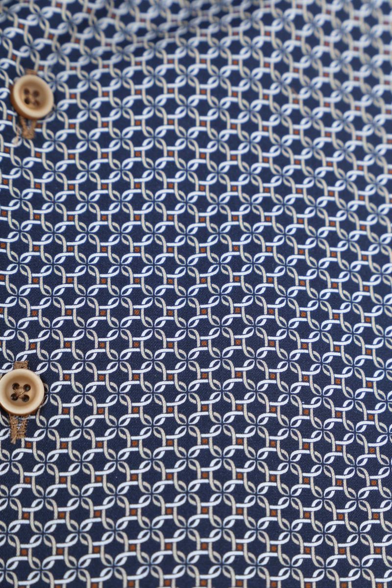 Suitable Overhemd Print Donkerblauw