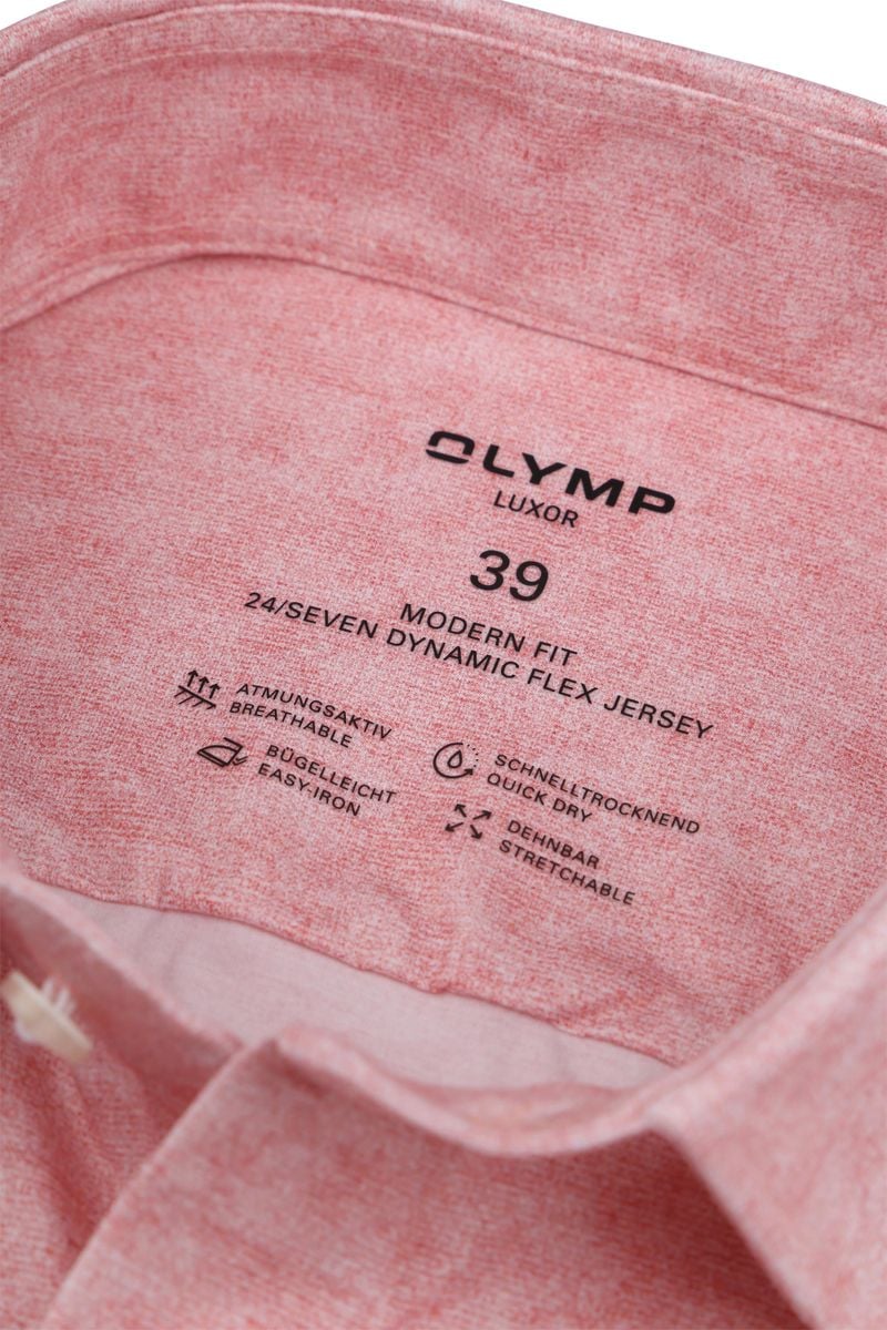 Olymp Luxor Overhemd Stretch Roze