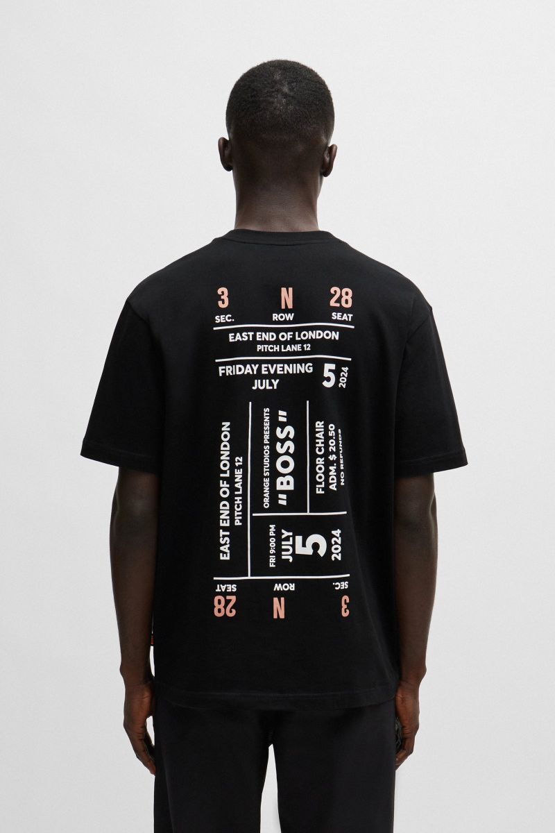 Boss T-shirt Backprint Zwart